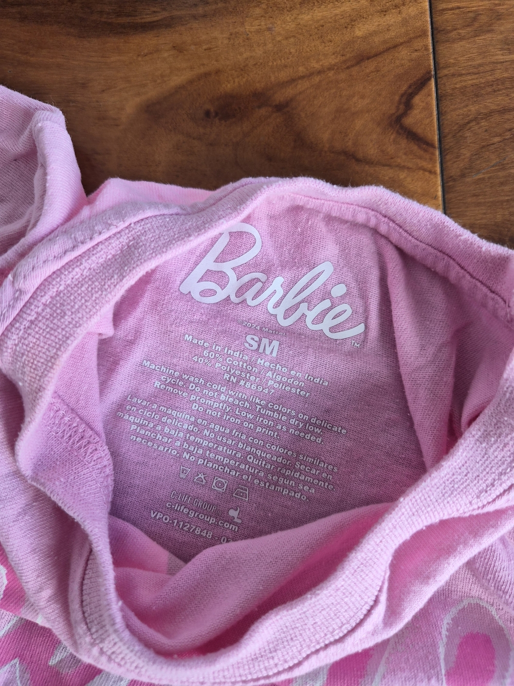 Barbie Pink Graphic Cropped Tee | Custom Raw Hem Top (Fits XS) - Picture 12 of 16